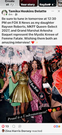 tamia hicks's facebook page with a picture of a woman in a dress